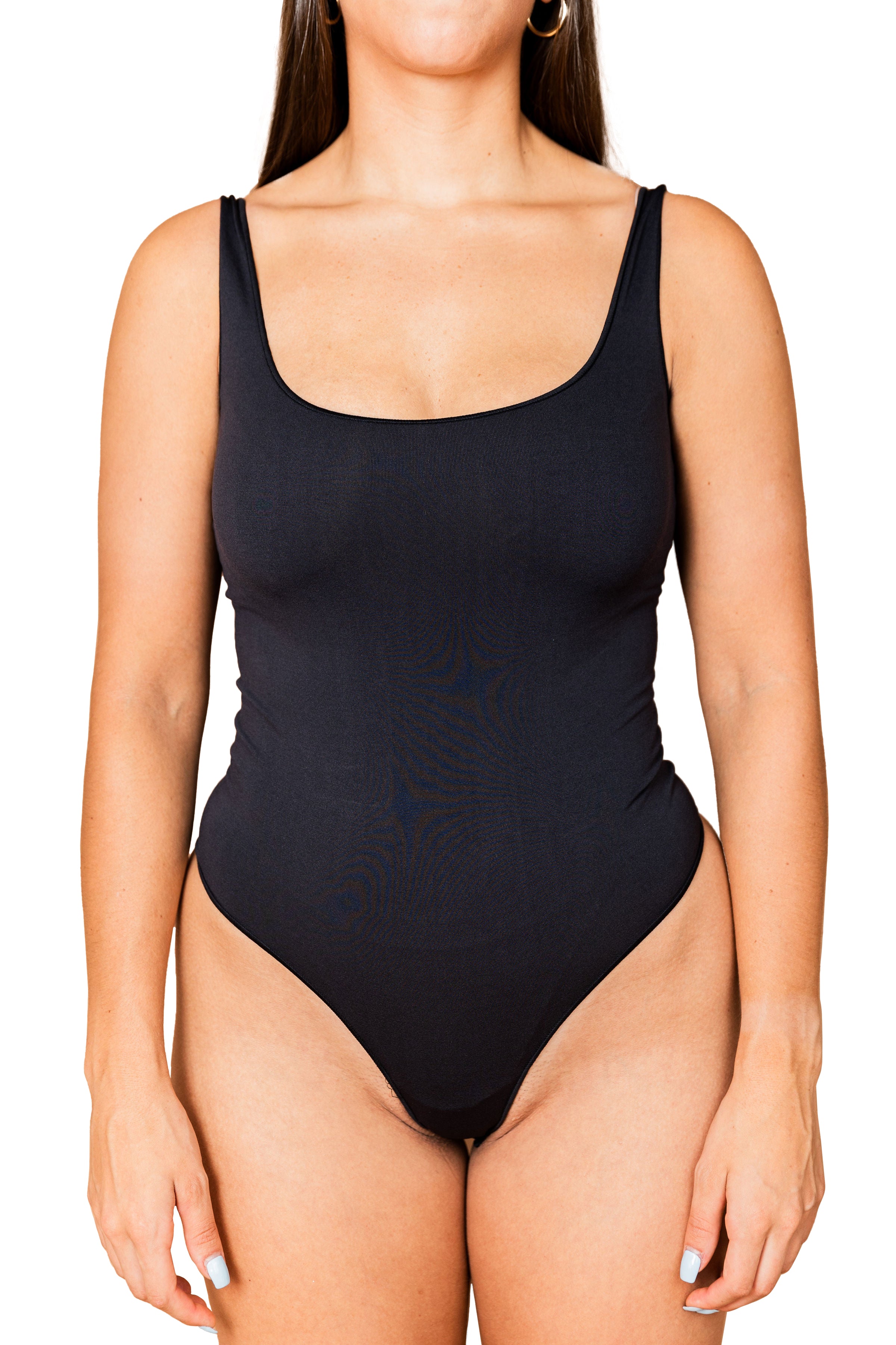 Bodysuit para todos los dias negro escote ancho cómodo soporte 