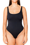 Bodysuit para todos los dias negro escote ancho cómodo soporte 